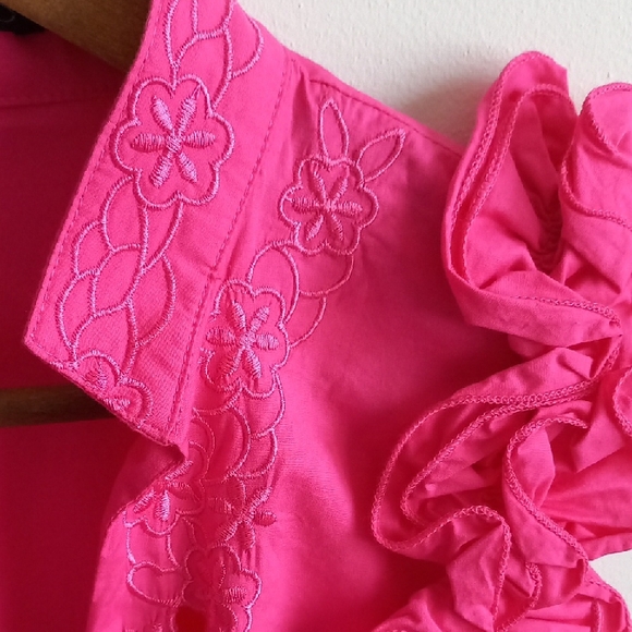 Pink Ruffled Smocked Blouse - Picture 2 of 10